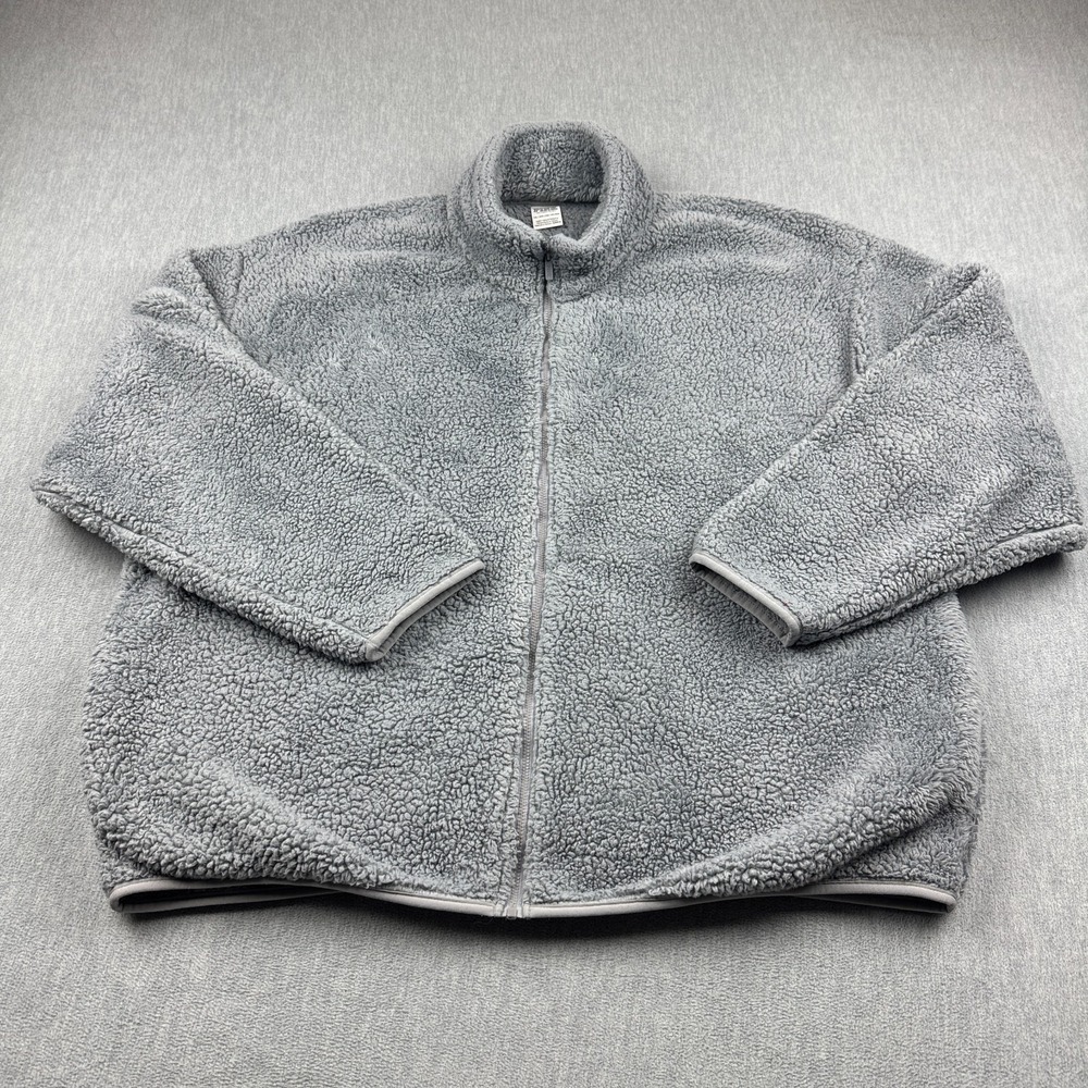 Pink Victoria's Secret Jacket Women 2XL XXL Gray Sherpa Fleece Fuzzy Full Zip